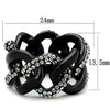 WildKlass Stainless Steel Ring IP Black Women Top Grade Crystal Black Diamond-WildKlass Jewelry