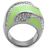 WildKlass Stainless Steel Ring High Polished (no Plating) Women Top Grade Crystal Clear-WildKlass Jewelry