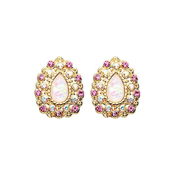 Golden Eirene Opal WildKlass Ear Stud Earrings-WildKlass Jewelry