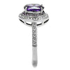 WildKlass Stainless Steel Ring High Polished Women AAA Grade CZ Amethyst-WildKlass Jewelry