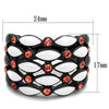 WildKlass Stainless Steel Ring IP Black Women Top Grade Crystal Garnet-WildKlass Jewelry