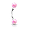 Metallic AB Coating Balls Over 316L Surgical Steel WildKlass Curved Barbells for Eyebrow, Daith and More-WildKlass Jewelry