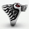 WildKlass Stainless Steel Skull Ring High Polished (no Plating) Men Top Grade Crystal Siam-WildKlass Jewelry