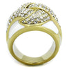 WildKlass Stainless Steel Ring IP Gold Women Top Grade Crystal Clear-WildKlass Jewelry
