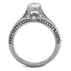 WildKlass Stainless Steel Ring High Polished (no Plating) Women AAA Grade CZ Clear-WildKlass Jewelry
