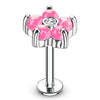 Opal Glitter Set Flower Petals CZ Center 316L Surgical Steel WildKlass Labret,Monroe, Cartilage Studs-WildKlass Jewelry