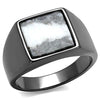 WildKlass Stainless Steel Ring IP Light Black (IP Gun) Men Semi-Precious Gray-WildKlass Jewelry