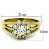 WildKlass Stainless Steel Ring IP Gold Women AAA Grade CZ Clear-WildKlass Jewelry