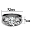 WildKlass Stainless Wedding Steel Ring High Polished (no Plating) Women AAA Grade CZ Clear-WildKlass Jewelry