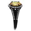 WildKlass Stainless Steel Ring IP Black Women AAA Grade CZ Topaz-WildKlass Jewelry