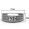 WildKlass Stainless Steel Ring Wedding High Polished (no Plating) Men Top Grade Crystal Clear-WildKlass Jewelry