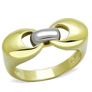 WildKlass Stainless Steel Ring Two-Tone IP Gold Women-WildKlass Jewelry