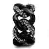 WildKlass Stainless Steel Ring IP Black Women Top Grade Crystal Black Diamond-WildKlass Jewelry