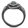WildKlass Stainless Steel Ring IP Light Black (IP Gun) Women Top Grade Crystal Multi Color-WildKlass Jewelry