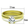WildKlass Stainless Steel Ring IP Gold Women AAA Grade CZ Clear-WildKlass Jewelry