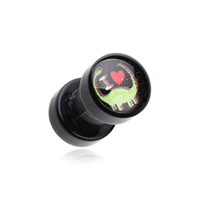 "I Love Dinosaur" Acrylic Screw-Fit Ear Gauge WildKlass Plug-WildKlass Jewelry