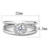 WildKlass Stainless Steel Ring High Polished Women AAA Grade CZ Clear-WildKlass Jewelry