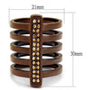 WildKlass Stainless Steel Ring IP Coffee Light Women Top Grade Crystal Light Coffee-WildKlass Jewelry