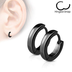 Pair of Small Plain Dome WildKlass Hoop/Huggie Stainless Steel Earrings-WildKlass Jewelry