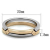 WildKlass Stainless Steel Ring Two-Tone IP Rose Gold Women-WildKlass Jewelry