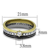 WildKlass Stainless Steel Ring Two-Tone IP Gold Women AAA Grade CZ Clear-WildKlass Jewelry