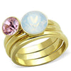 WildKlass Stainless Steel Ring IP Gold Women Top Grade Crystal White-WildKlass Jewelry