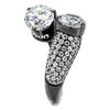 WildKlass Stainless Steel Ring IP Light Black (IP Gun) Women AAA Grade CZ Clear-WildKlass Jewelry