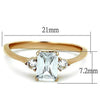 WildKlass Stainless Steel Ring IP Rose Gold Women AAA Grade CZ Clear-WildKlass Jewelry