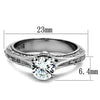 WildKlass Stainless Steel Ring High Polished (no Plating) Women AAA Grade CZ Clear-WildKlass Jewelry
