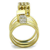 WildKlass Stainless Steel Ring IP Gold Women AAA Grade CZ Clear-WildKlass Jewelry