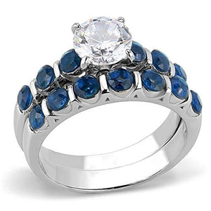 WildKlass Stainless Steel Ring High Polished Women AAA Grade CZ Clear-WildKlass Jewelry
