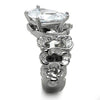 WildKlass Stainless Steel Pear Ring High Polished (no Plating) Women AAA Grade CZ Clear-WildKlass Jewelry