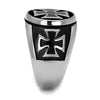WildKlass Stainless Steel Ring High Polished Men Epoxy Jet-WildKlass Jewelry
