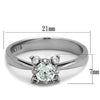 WildKlass Stainless Steel Ring High Polished (no Plating) Women AAA Grade CZ Clear-WildKlass Jewelry