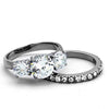 WildKlass Stainless Steel Ring High Polished Women AAA Grade CZ Clear-WildKlass Jewelry