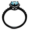 WildKlass Stainless Steel Ring IP Women AAA Grade CZ Sea Blue-WildKlass Jewelry