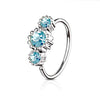 3 Round CZ Set 316L Surgical Steel WildKlass Hoop Ring for Nose & Ear Cartilage-WildKlass Jewelry