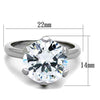 WildKlass Stainless Steel Ring High Polished (no Plating) Women AAA Grade CZ Clear-WildKlass Jewelry