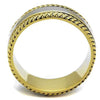 WildKlass Stainless Steel Ring Two-Tone IP Gold Men Epoxy Jet-WildKlass Jewelry
