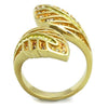 WildKlass Stainless Steel Ring IP Gold Women Top Grade Crystal Multi Color-WildKlass Jewelry