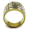 WildKlass Stainless Steel Ring IP Gold Women Top Grade Crystal Clear-WildKlass Jewelry