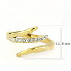 WildKlass Stainless Steel Ring IP Gold Women Top Grade Crystal Clear-WildKlass Jewelry