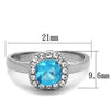 WildKlass Stainless Steel Ring High Polished (no Plating) Women Synthetic Sea Blue-WildKlass Jewelry