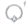 WildKlass Prong Set Round CZ Captive Rings 316L Surgical Steel-WildKlass Jewelry