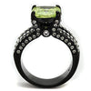 WildKlass Stainless Steel Ring IP Women AAA Grade CZ Apple Green Color-WildKlass Jewelry