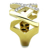 WildKlass Stainless Steel Ring Two-Tone IP Gold Women Top Grade Crystal Clear-WildKlass Jewelry