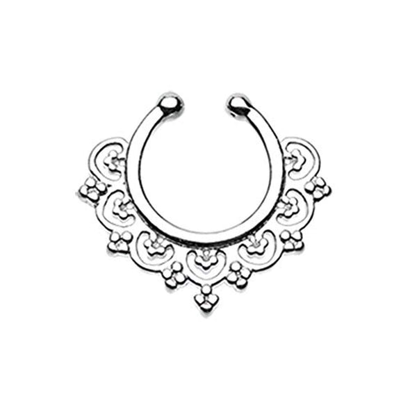 Celestial Filigree WildKlass Fake Septum Clip-On Ring-WildKlass Jewelry