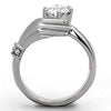 WildKlass Stainless Steel Novelty Ring High Polished (no Plating) Women AAA Grade CZ Clear-WildKlass Jewelry