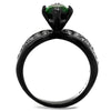WildKlass Stainless Steel Ring IP Women Synthetic Emerald-WildKlass Jewelry