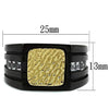 WildKlass Stainless Steel Ring Two-Tone IP Gold Men AAA Grade CZ Clear-WildKlass Jewelry